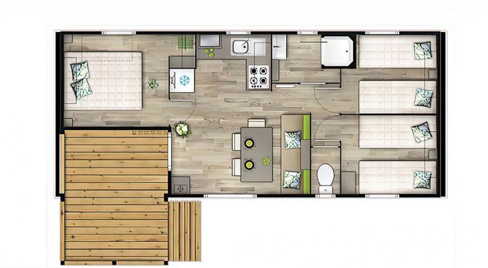 plan mobil home 3 chambres