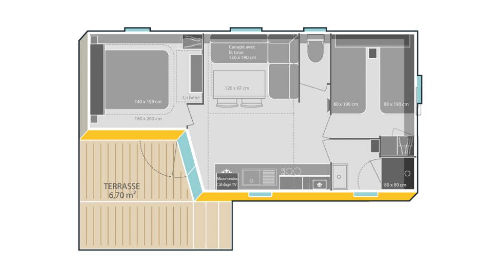 Houten chalet met terras